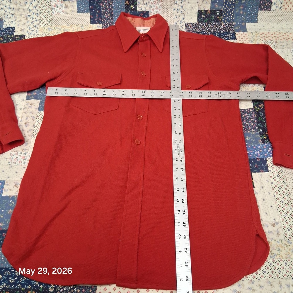 True Vintage 50s FrostProof Wool Flannel Shirt Mens‎ Size Medium 14 1/2 - Picture 6 of 10